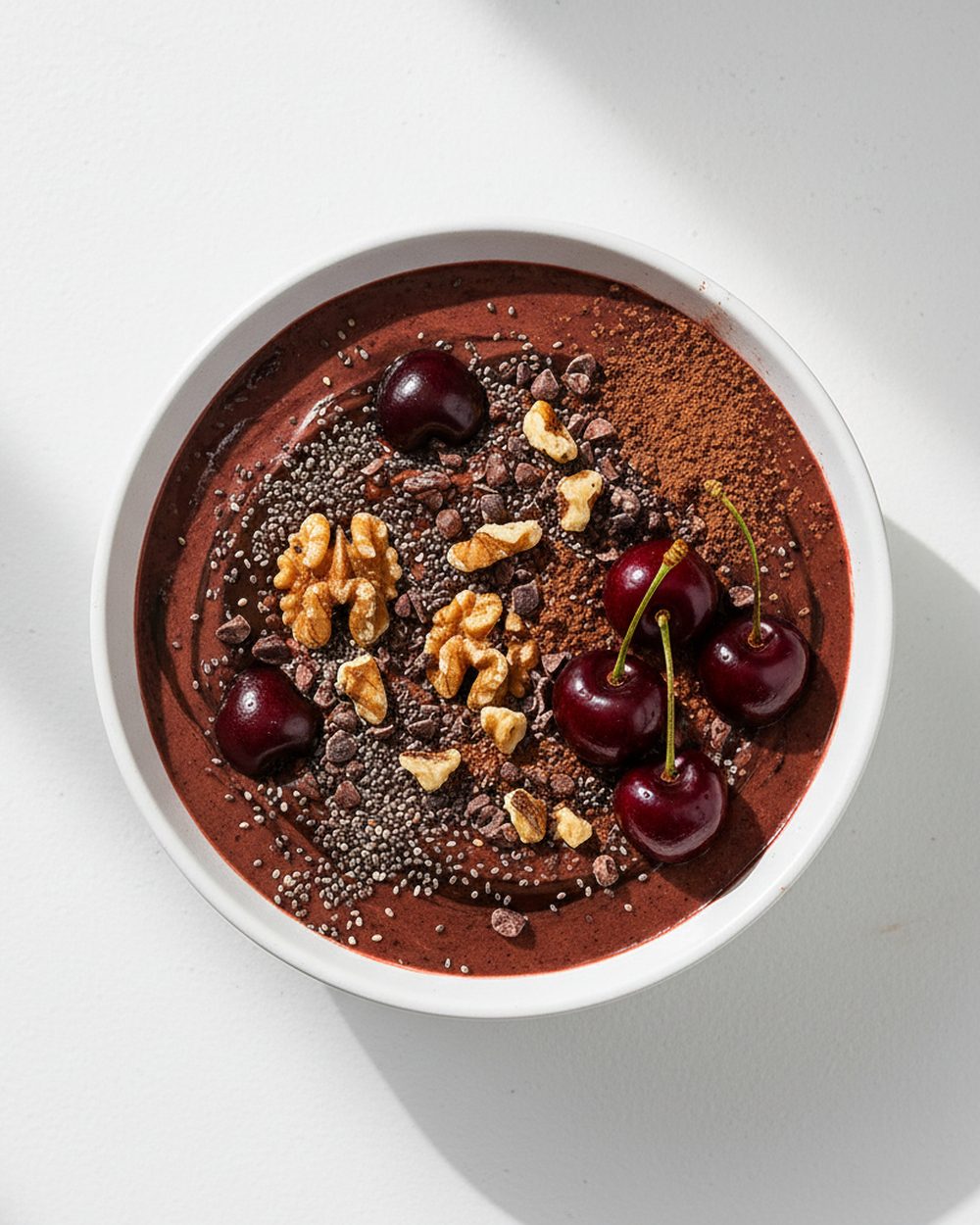 Cherry Cacao + Walnut Energy Smoothie plated for the RM Menopause Support collection
