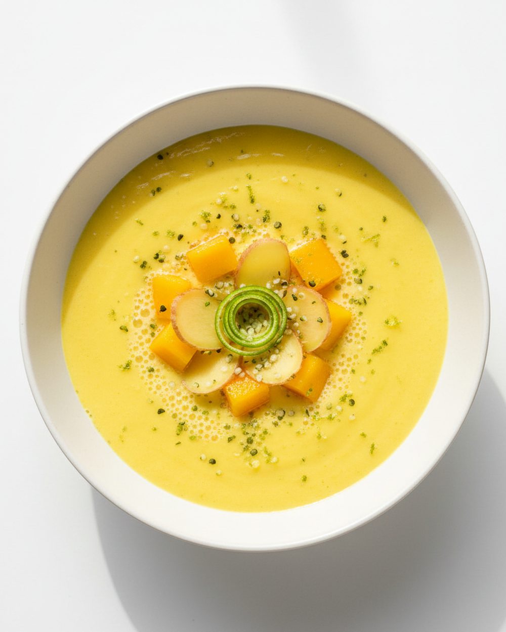 Mango Lime Kefir + Hemp Smoothie plated for the RM Menopause Support collection