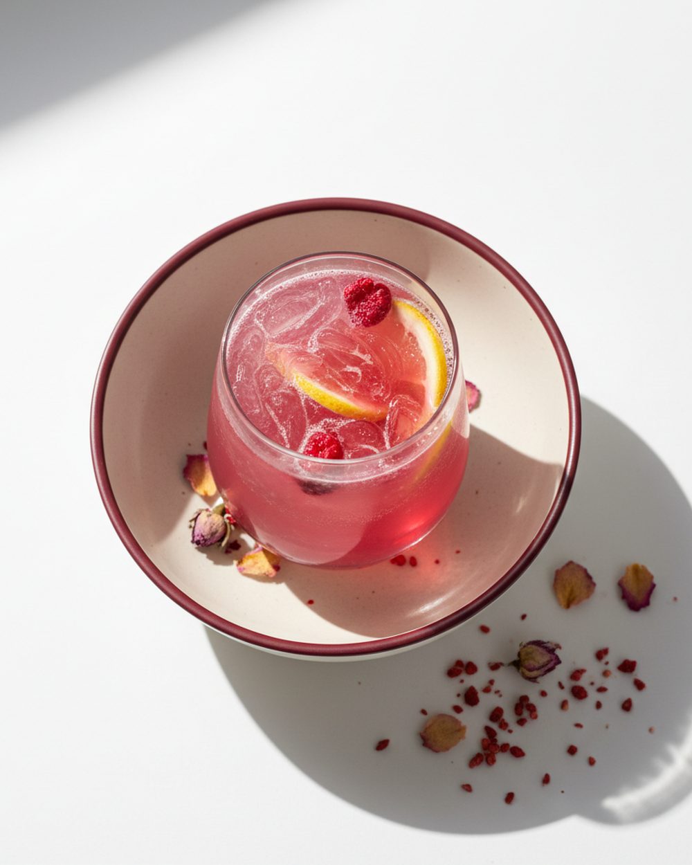 RM Mineral Rose + Raspberry Collagen Tonic plated for the RM Menopause Support collection