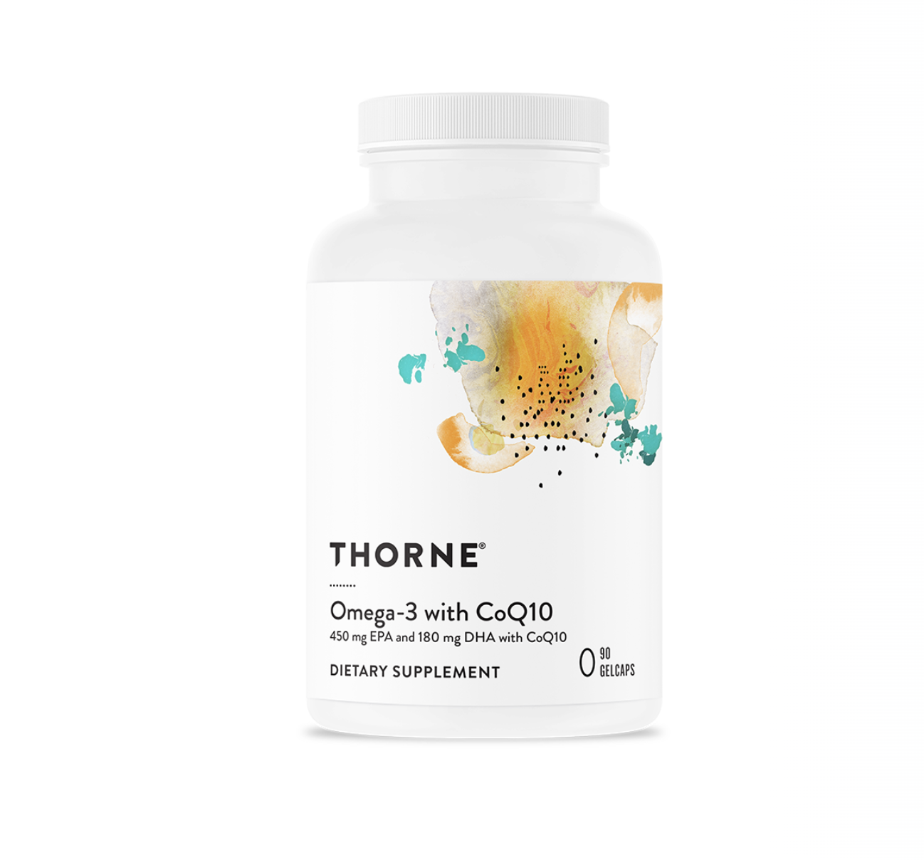 Thorne Omega-3 with CoQ10 supplement bottle