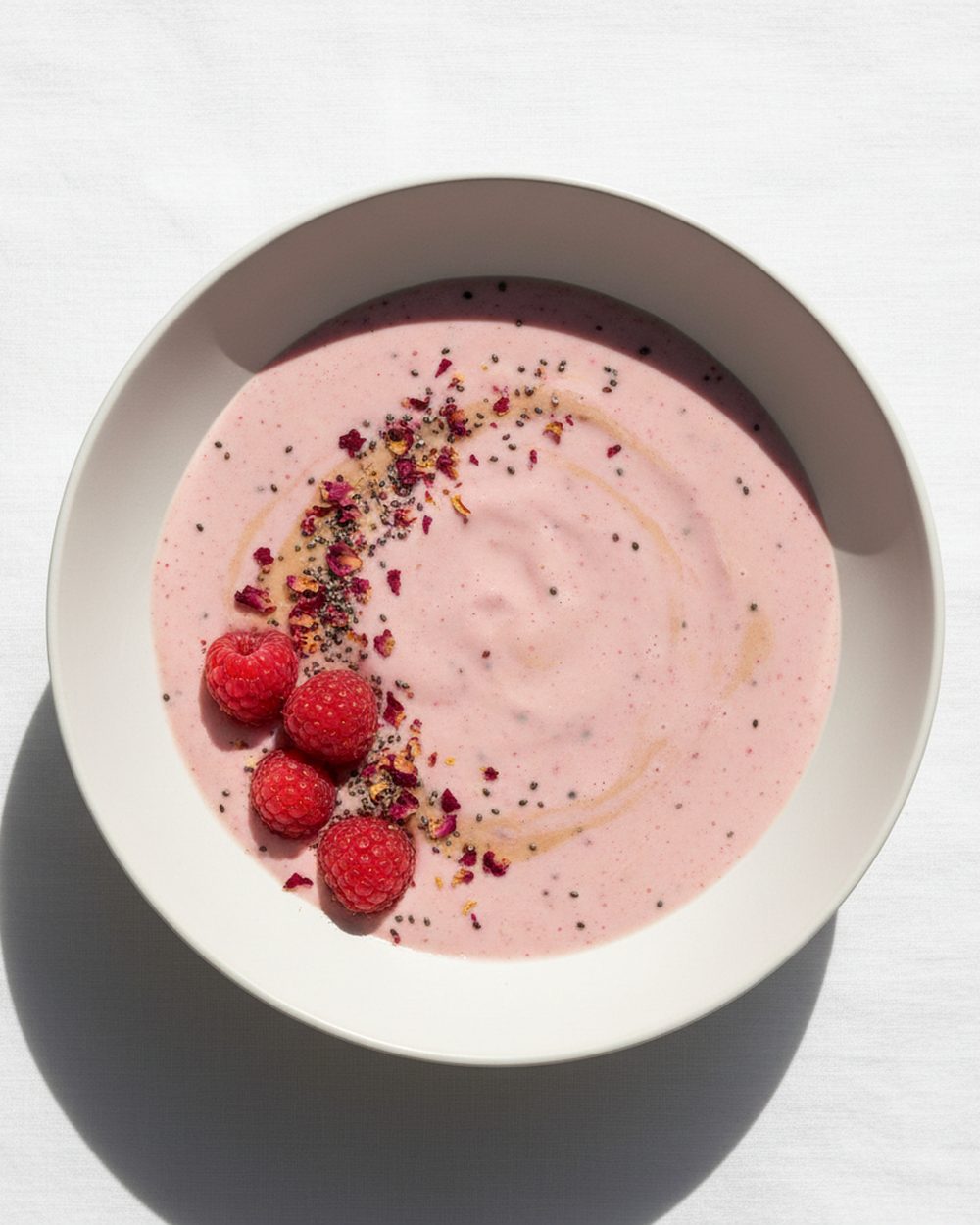 Raspberry Rose Collagen Smoothie plated for the RM Menopause Support collection