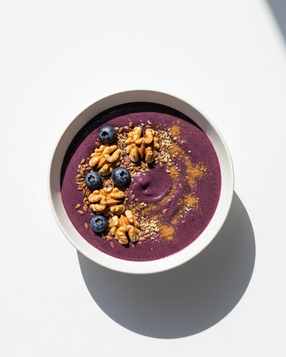 Blueberry Walnut + Flax Brain Smoothie plated for the RM Menopause Support collection