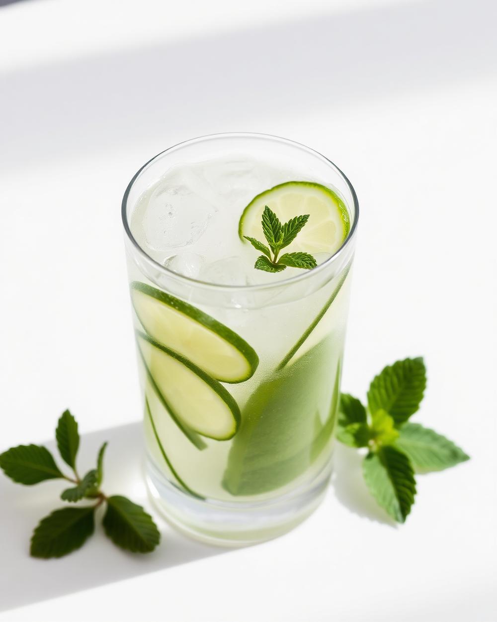 Cucumber Mint Mineral Water plated for the RM Menopause Support collection