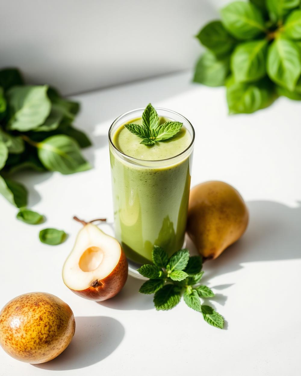 Green Pear & Avocado Smoothie plated for the RM Menopause Support collection