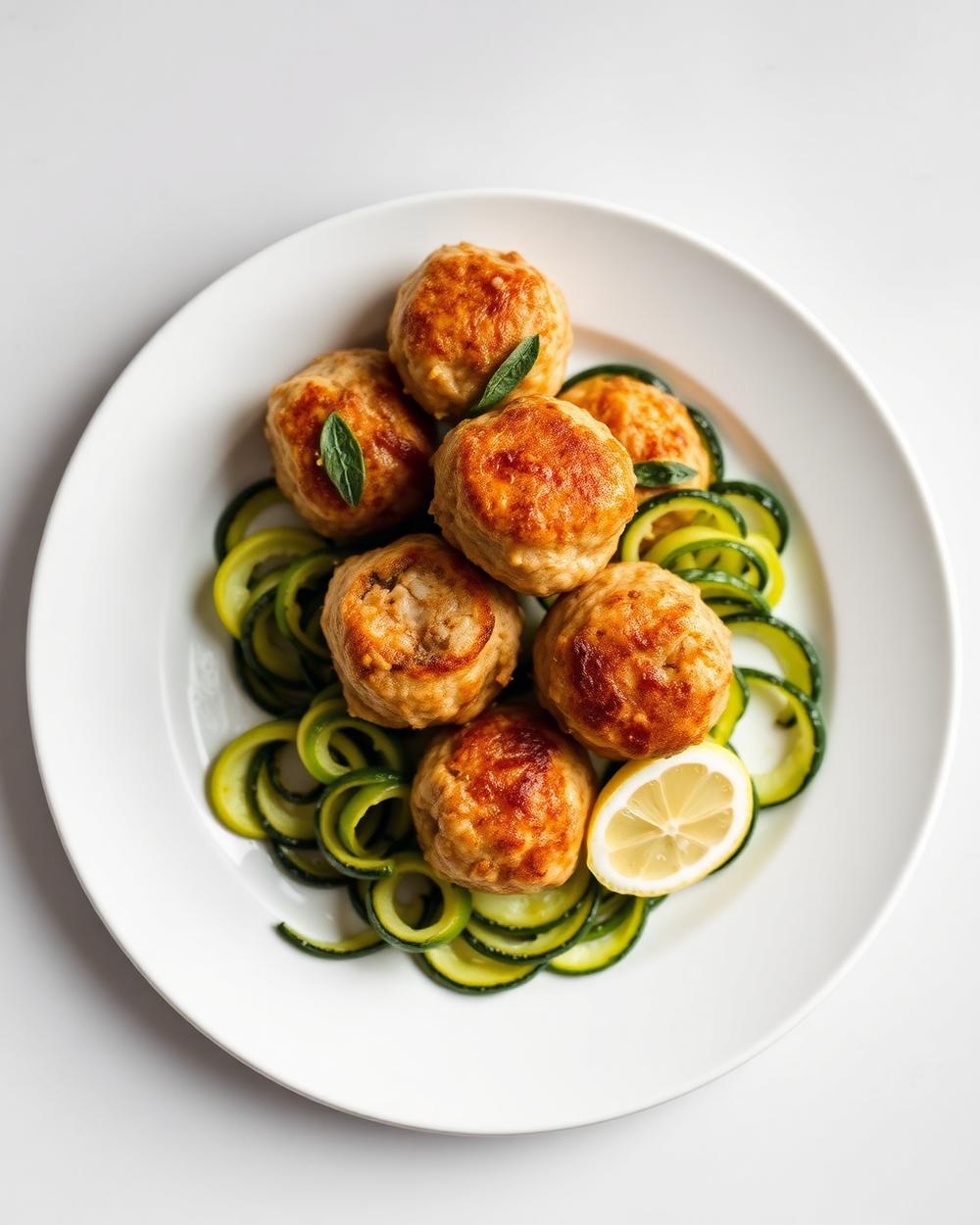 Turkey, Fennel & Sage Meatballs plated for the RM Menopause Support collection